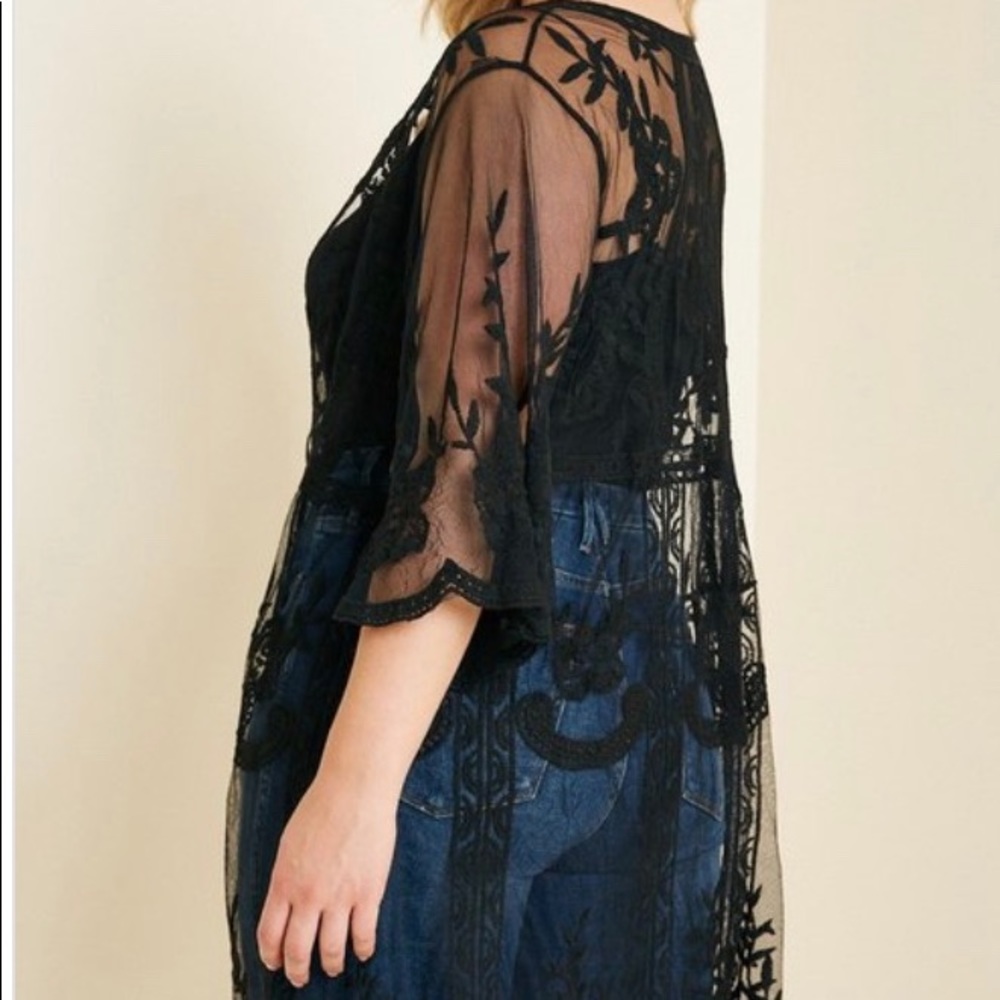 Plus LACE Crochet Summer Kimono